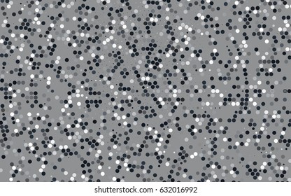 Dark Black vector red banner with set of circles, dots. Donuts Background. Creative Design Template. Technological halftone illustration.