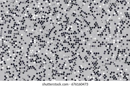 Dark Black vector red banner with set of circles, dots. Donuts Background. Creative Design Template. Technological halftone illustration.