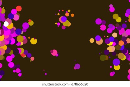 Dark Black vector red banner with set of circles, dots. Donuts Background. Creative Design Template. Technological halftone illustration.