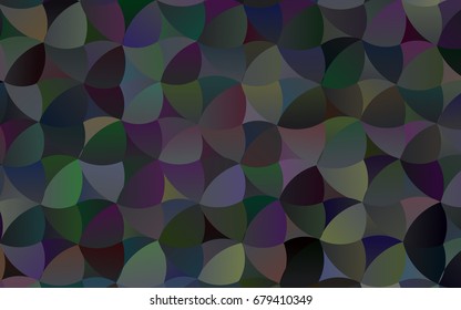 Dark Black vector red banner with set of circles, dots. Donuts Background. Creative Design Template. Technological halftone illustration.