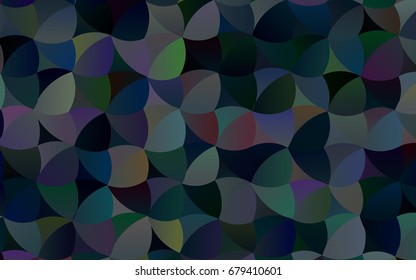 Dark Black vector red banner with set of circles, dots. Donuts Background. Creative Design Template. Technological halftone illustration.