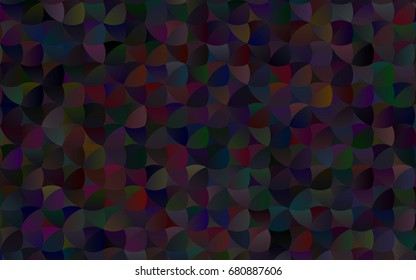 Dark Black vector red banner with set of circles, dots. Donuts Background. Creative Design Template. Technological halftone illustration.