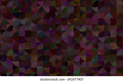 Dark Black vector red banner with set of circles, dots. Donuts Background. Creative Design Template. Technological halftone illustration.
