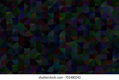 Dark Black vector red banner with set of circles, dots. Donuts Background. Creative Design Template. Technological halftone illustration.
