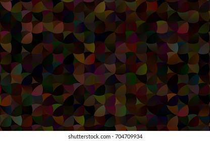 Dark Black vector red banner with set of circles, dots. Donuts Background. Creative Design Template. Technological halftone illustration.