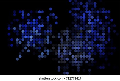 Dark Black vector red banner with set of circles, dots. Donuts Background. Creative Design Template. Technological halftone illustration.
