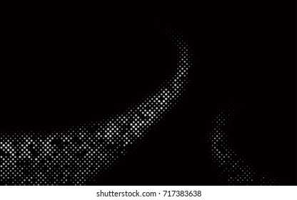 Dark Black vector red banner with set of circles, dots. Donuts Background. Creative Design Template. Technological halftone illustration.
