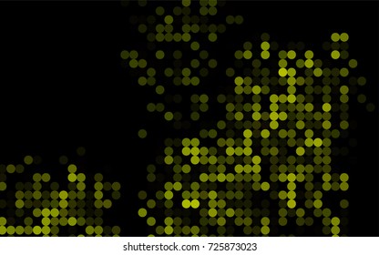 Dark Black vector red banner with set of circles, dots. Donuts Background. Creative Design Template. Technological halftone illustration.
