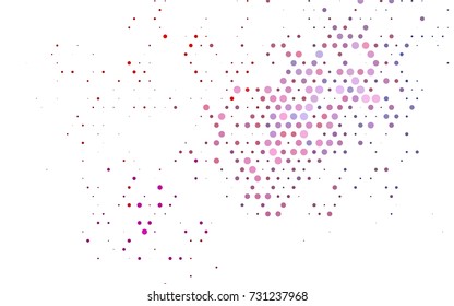 Dark Black vector red banner with set of circles, dots. Donuts Background. Creative Design Template. Technological halftone illustration.