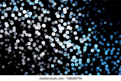 Dark Black vector red banner with set of circles, dots. Donuts Background. Creative Design Template. Technological halftone illustration.