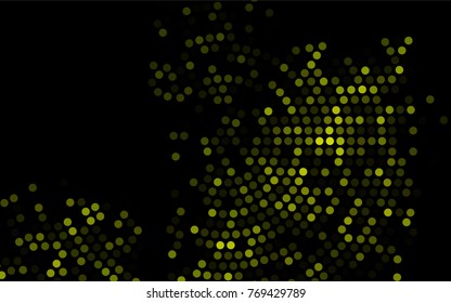 Dark Black vector red banner with set of circles, dots. Donuts Background. Creative Design Template. Technological halftone illustration.