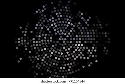Dark Black vector red banner with set of circles, dots. Donuts Background. Creative Design Template. Technological halftone illustration.