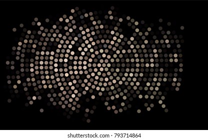 Dark Black vector red banner with set of circles, dots. Donuts Background. Creative Design Template. Technological halftone illustration.