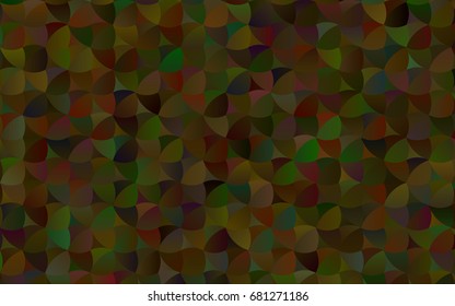 Dark Black vector red pattern of geometric circles, shapes. Colorful mosaic banner. Geometric background with colored disks.