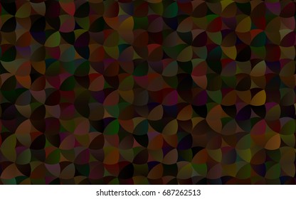 Dark Black vector red pattern of geometric circles, shapes. Colorful mosaic banner. Geometric background with colored disks.
