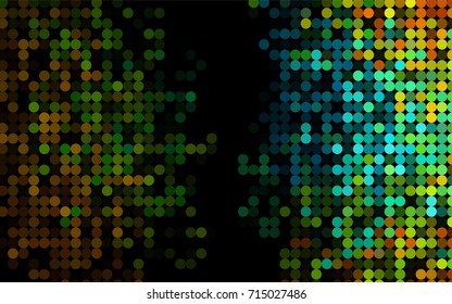 Dark Black vector red pattern of geometric circles, shapes. Colorful mosaic banner. Geometric background with colored disks.