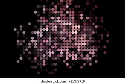 Dark Black vector red pattern of geometric circles, shapes. Colorful mosaic banner. Geometric background with colored disks.