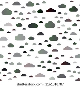 Dark Black vector seamless backdrop with cumulus. Colorful illustration consisted of abstract clouds. Pattern for trendy fabric, wallpapers.