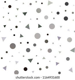 Dark Black vector seamless backdrop with lines, circles. Decorative design in abstract style with lines, dots. Design for textile, fabric, wallpapers.