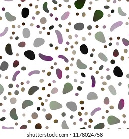 Dark Black vector seamless backdrop with dots, spots. Modern abstract illustration with colorful water drops. Trendy design for wallpaper, fabric makers.