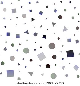 Dark Black vector seamless backdrop with lines, circles, rhombus. Abstract illustration with colorful dots, lines, cubes. Template for business cards, websites.