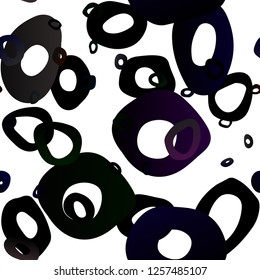 Dark Black vector seamless backdrop with dots, spots. Glitter abstract illustration with blurred drops of rain. Pattern for design of window blinds, curtains.