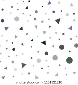 Dark Black vector seamless background with triangles, circles. Modern abstract illustration with colorful dots, lines. Template for business cards, websites.