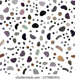 Dark Black vector seamless background with bubbles. Colorful illustration with blurred circles in nature style. Pattern for trendy fabric, wallpapers.