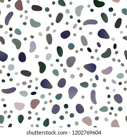 Dark Black vector seamless background with bubbles. Glitter abstract illustration with blurred drops of rain. Pattern for trendy fabric, wallpapers.