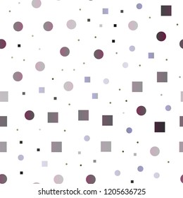 Dark Black vector seamless background with circles, rectangles. Abstract illustration with colorful circles, rectangles. Pattern for design of fabric, wallpapers.