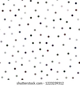 Dark Black vector seamless background with bubbles. Illustration with set of shining colorful abstract circles. Pattern can be used as texture of water, rain drops.