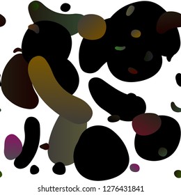 Dark Black vector seamless background with bubbles. Blurred decorative design in abstract style with bubbles. Pattern for trendy fabric, wallpapers.