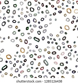 Dark Black vector seamless background with bubbles. Abstract illustration with colored bubbles in nature style. Trendy design for wallpaper, fabric makers.