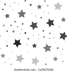 Dark Black vector seamless cover with small and big stars. Shining colored illustration with stars. The template can be used as a background.