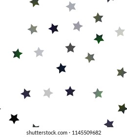 Dark Black vector seamless cover with small and big stars. Decorative shining illustration with stars on abstract template. The template can be used as a background.