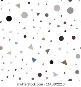 Dark Black vector seamless cover in polygonal style with circles. Modern abstract illustration with colorful dots, lines. Pattern for trendy fabric, wallpapers.