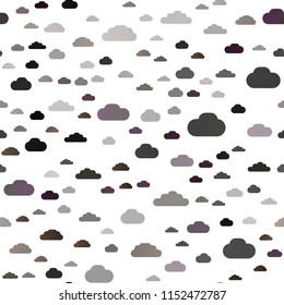 Dark Black vector seamless cover with clouds. Modern illustration with colorful gradient clouds. Pattern for trendy fabric, wallpapers.