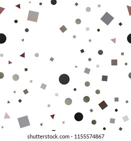 Dark Black vector seamless cover in polygonal style with circles. Illustration with colorful circles, triangles, rectangles. Template for business cards, websites.