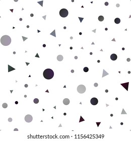 Dark Black vector seamless cover in polygonal style with circles. Decorative design in abstract style with lines, dots. Pattern for design of window blinds, curtains.
