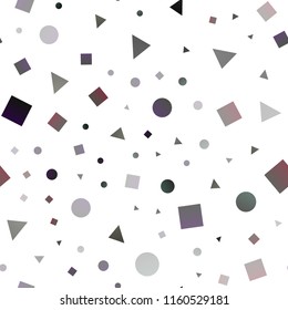 Dark Black vector seamless cover in polygonal style with circles. Illustration with colorful circles, triangles, rectangles. Template for business cards, websites.