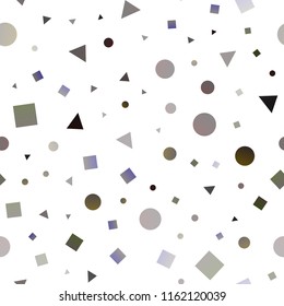 Dark Black vector seamless cover in polygonal style with circles. Abstract gradient illustration with circles, triangles, cubes. Pattern for design of fabric, wallpapers.