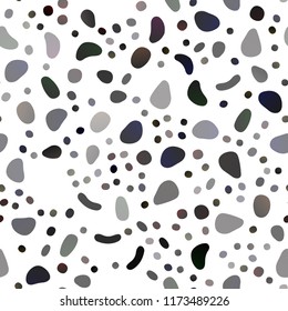 Dark Black vector seamless cover with circles. Glitter abstract illustration with blurred drops of rain. Pattern for design of window blinds, curtains.