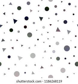 Dark Black vector seamless cover in polygonal style with circles. Abstract gradient illustration with circles, triangles. Pattern for trendy fabric, wallpapers.