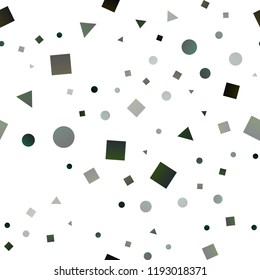 Dark Black vector seamless cover in polygonal style with circles. Illustration with colorful circles, triangles, rectangles. Pattern for design of fabric, wallpapers.