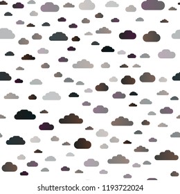 Dark Black vector seamless cover with clouds. Colorful illustration consisted of abstract clouds. Pattern for design of window blinds, curtains.