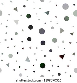 Dark Black vector seamless cover in polygonal style with circles. Beautiful illustration with circles, triangles in nature style. Pattern for design of fabric, wallpapers.