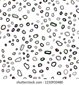 Dark Black vector seamless cover with circles. Modern abstract illustration with colorful water drops. Pattern for design of window blinds, curtains.