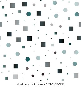 Dark Black vector seamless cover with circles, cubes. Colorful gradient with circles, rectangles on abstract backdrop. Template for business cards, websites.