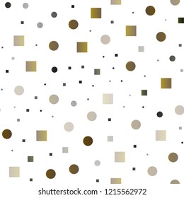 Dark Black vector seamless cover with circles, cubes. Decorative design in abstract style with circles, rectangles. Template for business cards, websites.