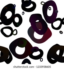 Dark Black vector seamless cover with circles. Glitter abstract illustration with blurred drops of rain. Pattern for trendy fabric, wallpapers.
